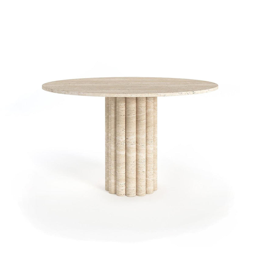 Carmody Round Travertine Dining Table