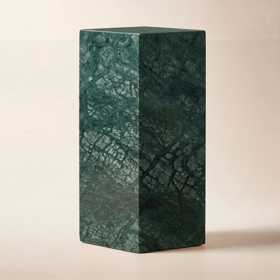Colo Verde Guatemala Green Marble Plinth Side Table