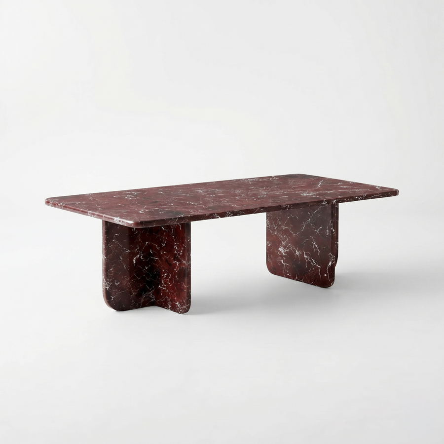 Estel Rectangular Rosso Levanto Red Marble Coffee Table