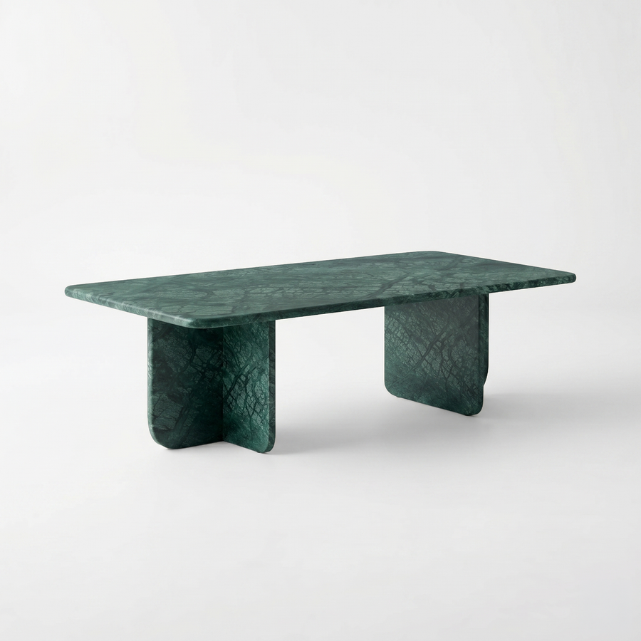 Estel Rectangular Verde Guatemala Green Marble Coffee Table