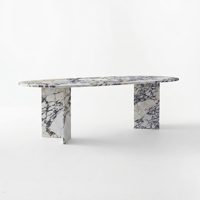 Finn Oval Calacatta Viola White Marble Dining Table