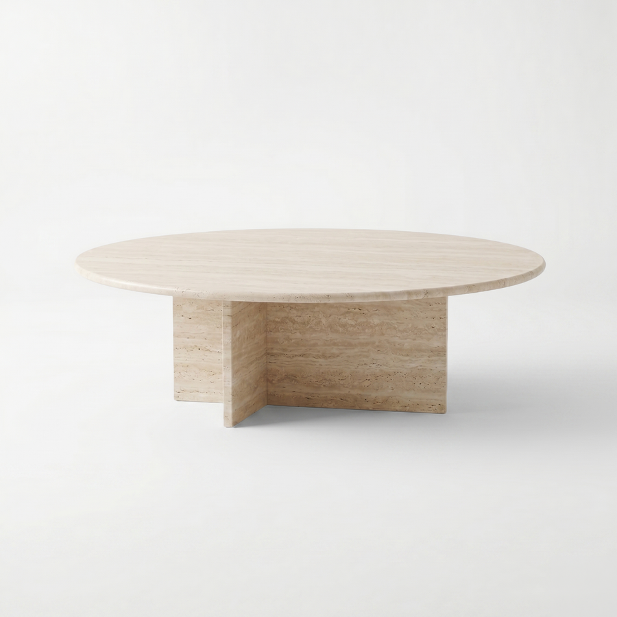 Gigi Round Travertine Coffee Table