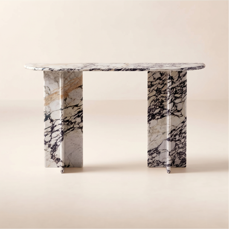 Pascal Calacatta Viola White Marble Console Table