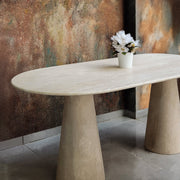 Colm Oval Travertine Dining Table