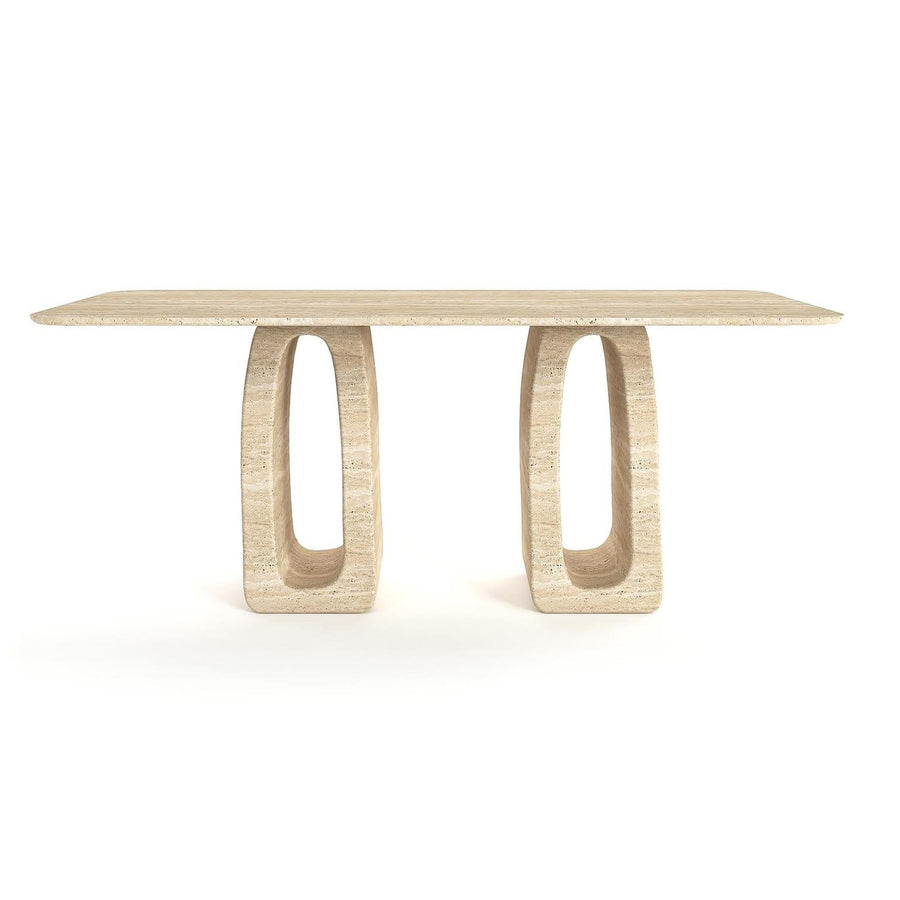 Crosby Rectangular Travertine Dining Table