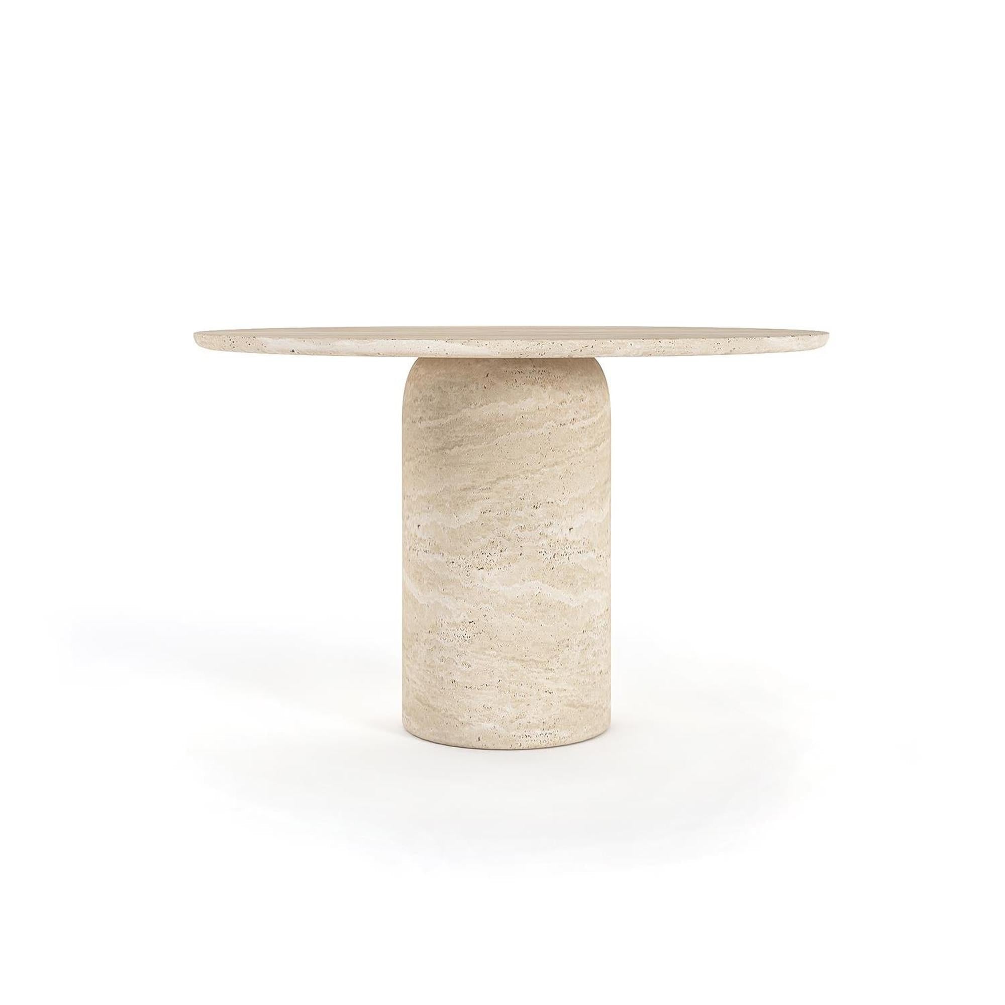 Bronte Round Travertine Dining Table