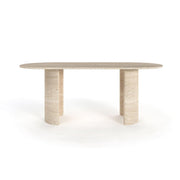 Bowery Oval Travertine Dining Table