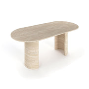 Bowery Oval Travertine Dining Table