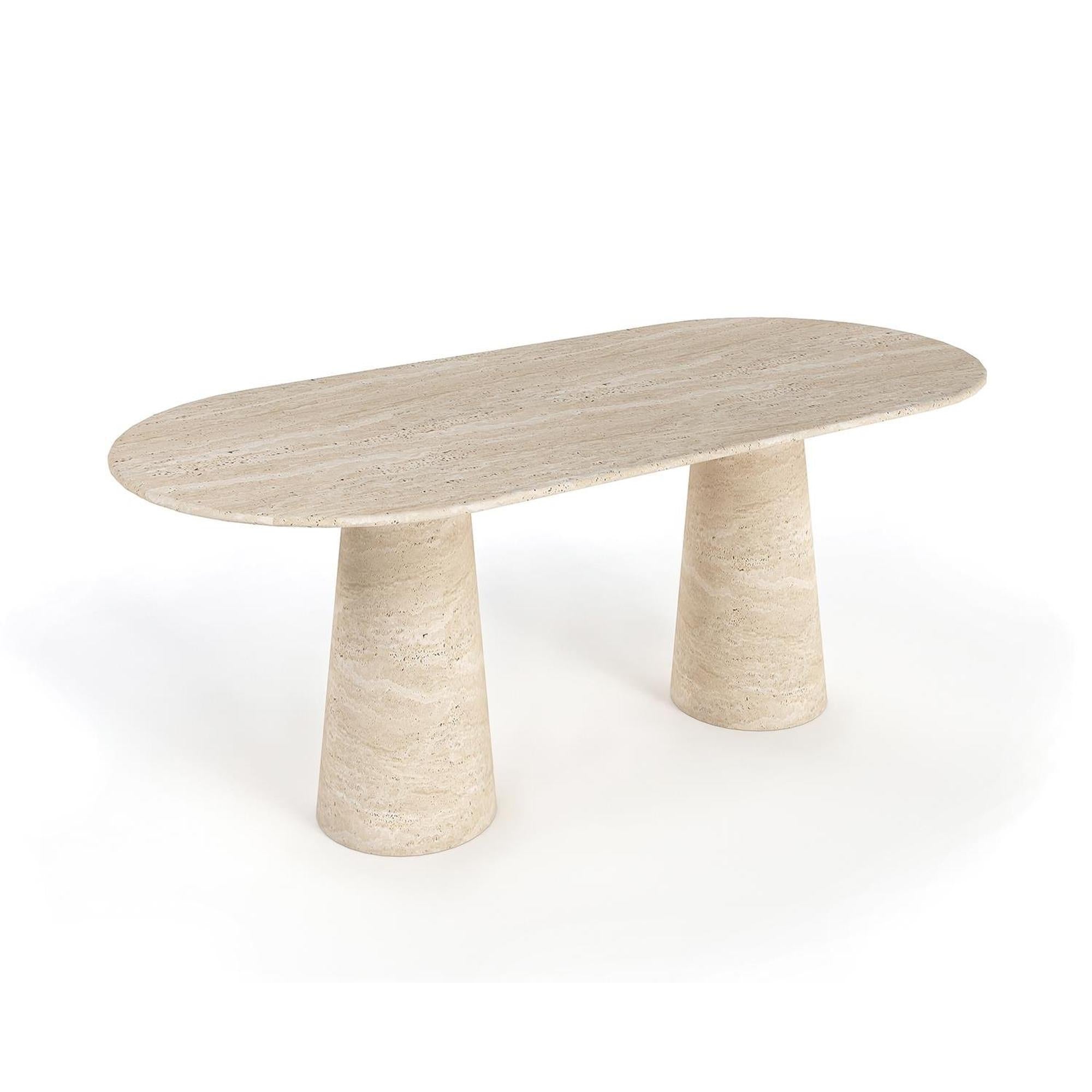 Colm Oval Travertine Dining Table