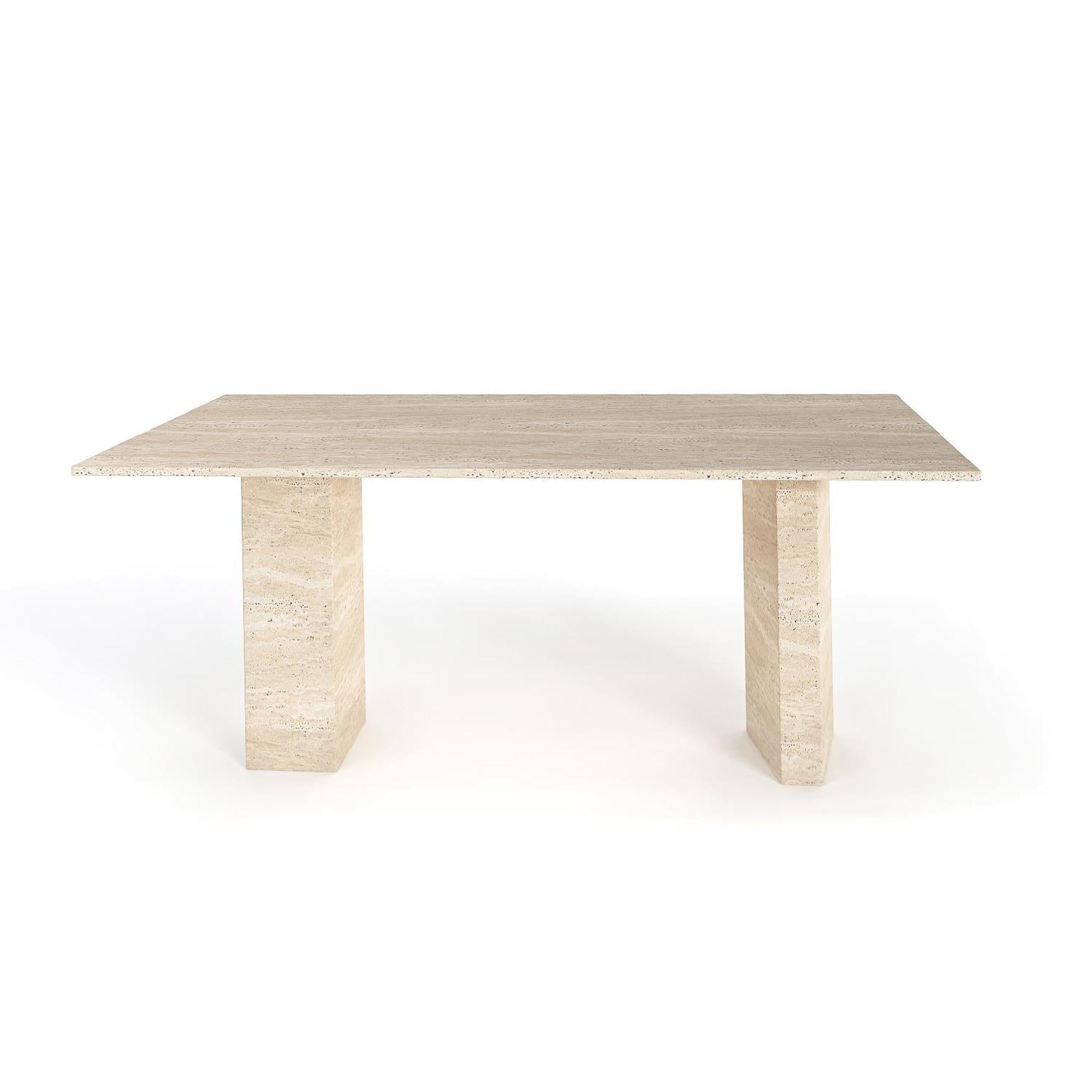 Hudson Rectangular Travertine Dining Table