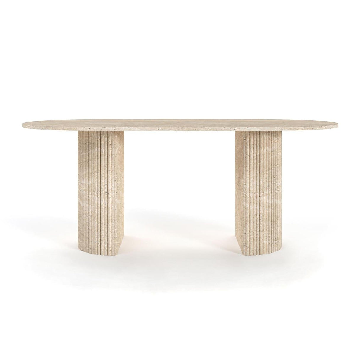 Brickell Oval Travertine Dining Table