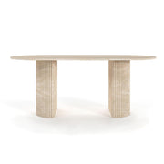 Brickell Oval Travertine Dining Table