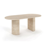 Brickell Oval Travertine Dining Table