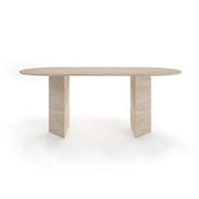 Hagen Oval Travertine Dining Table