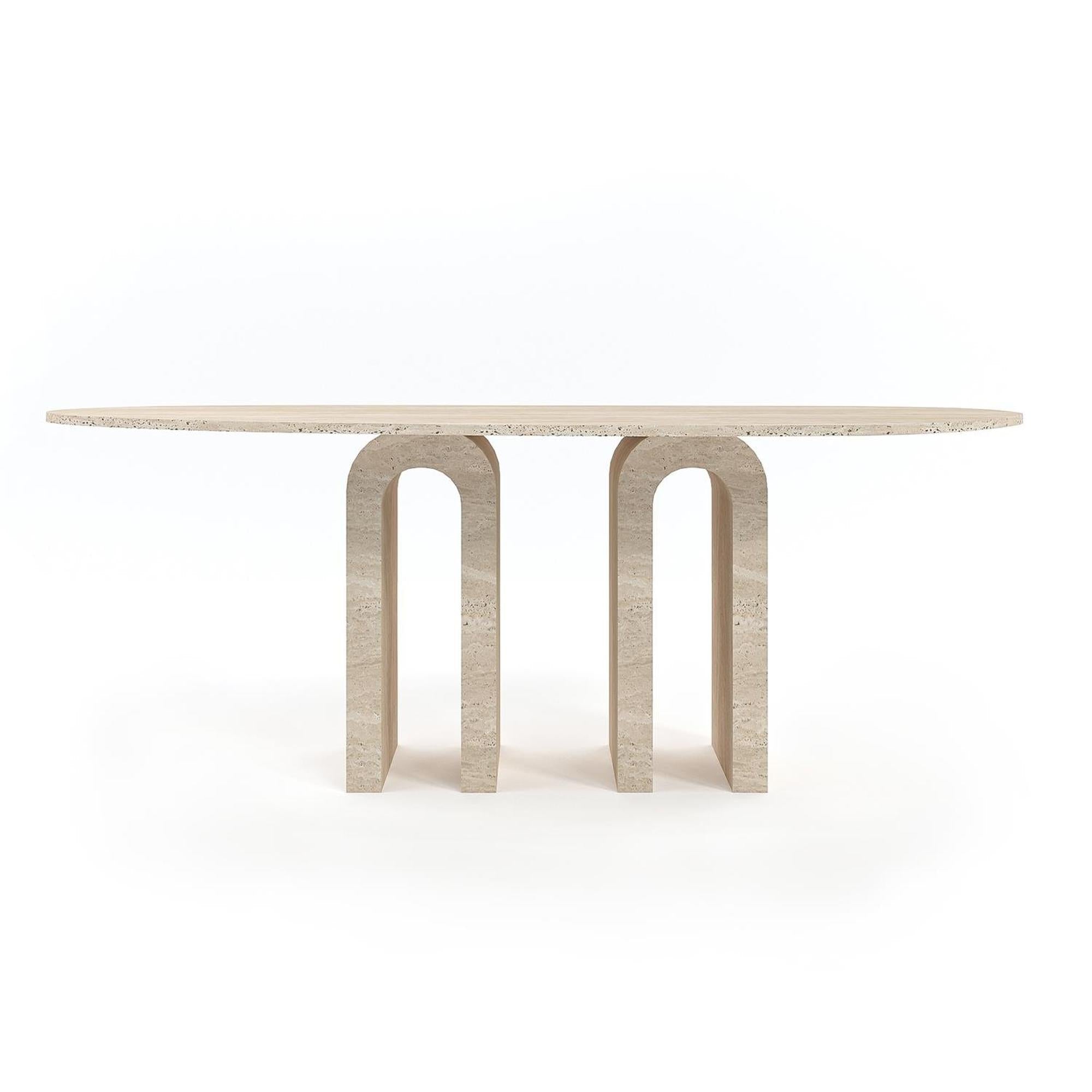 U/n Oval Travertine Dining Table