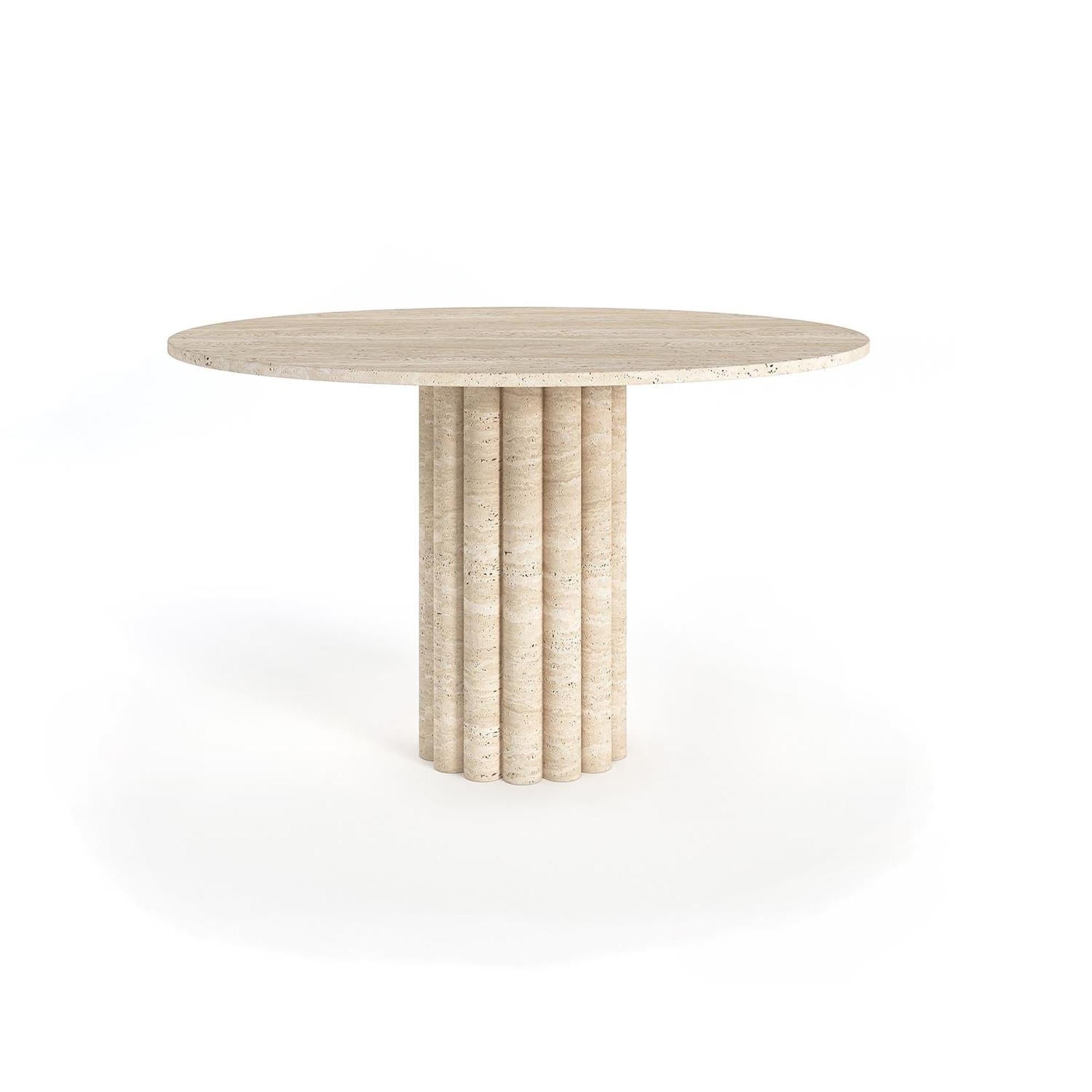 Carmody Round Travertine Dining Table