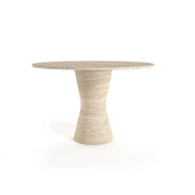 Geddes Round Travertine Dining Table
