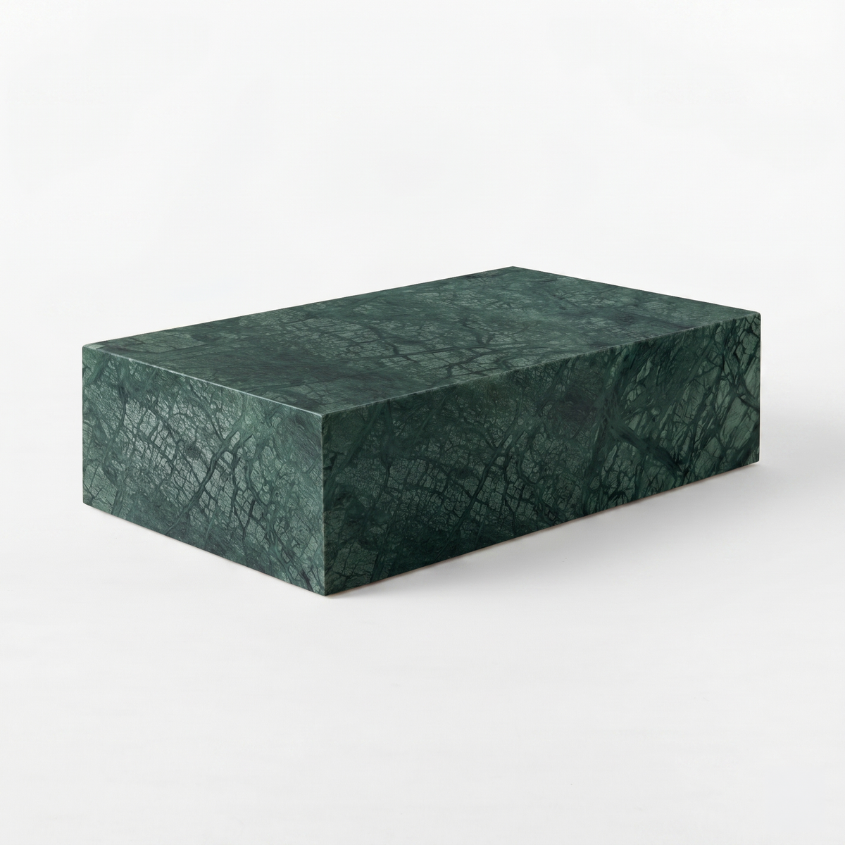 Blanc Rectangular Verde Guatemala Green Marble Plinth Coffee Table