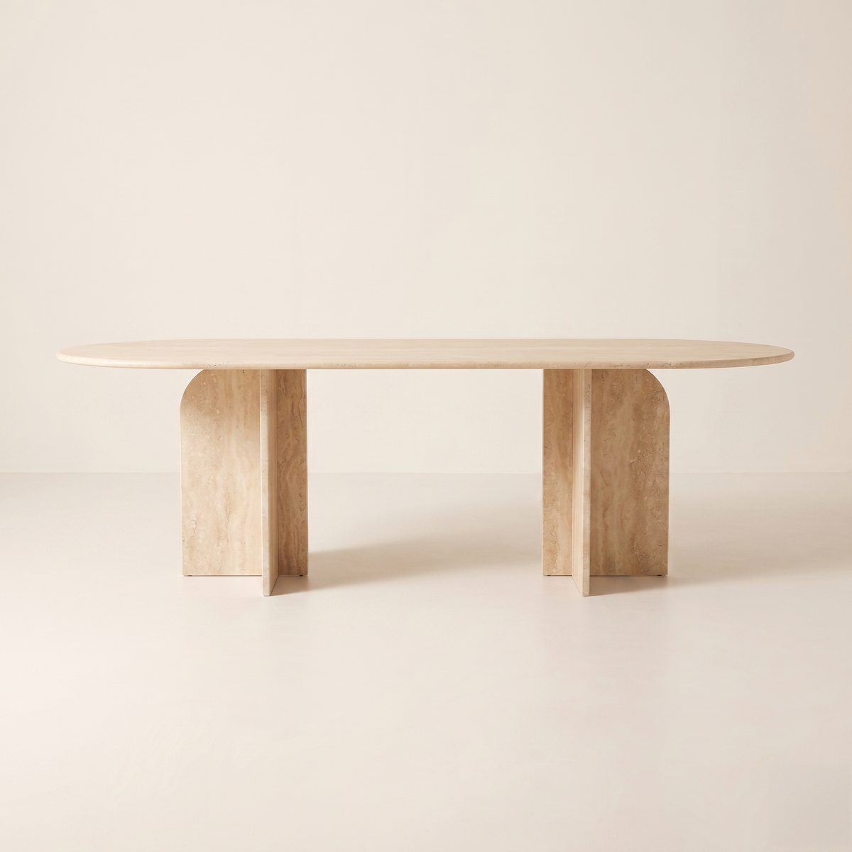 Elio Oval Travertine Dining Table