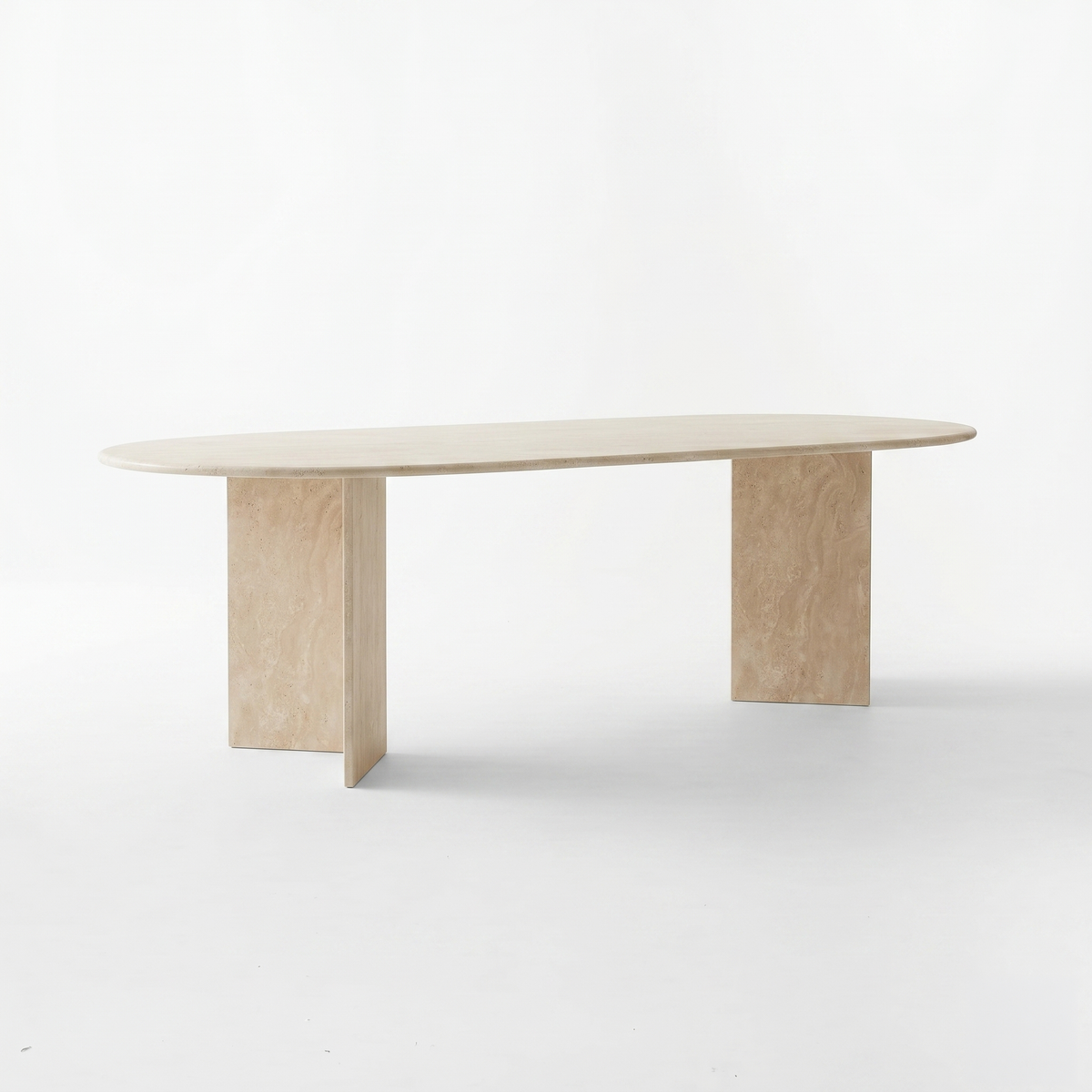 Finn Oval Travertine Dining Table