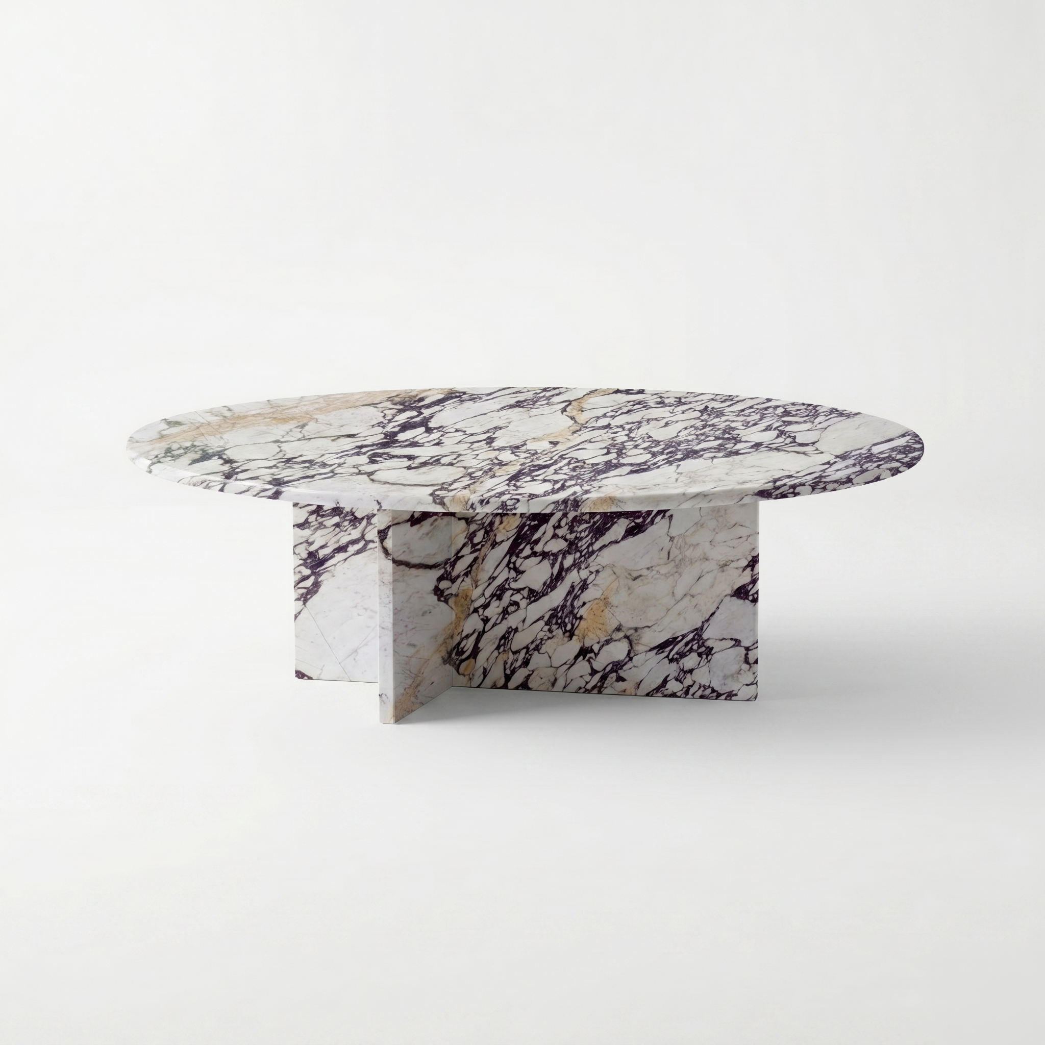 Gigi Round Calacatta Viola White Marble Coffee Table