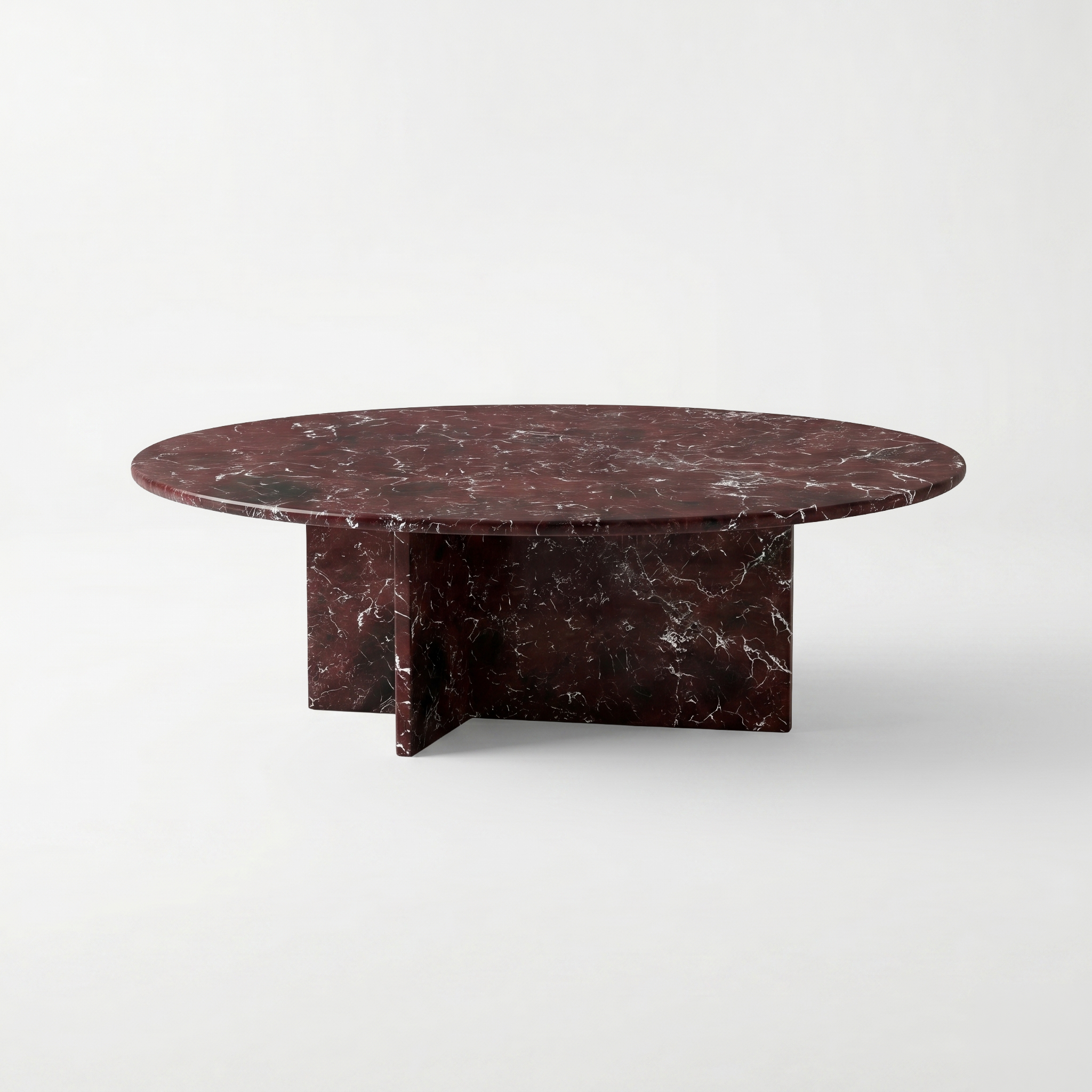 Gigi Round Rosso Levanto Red Marble Coffee Table