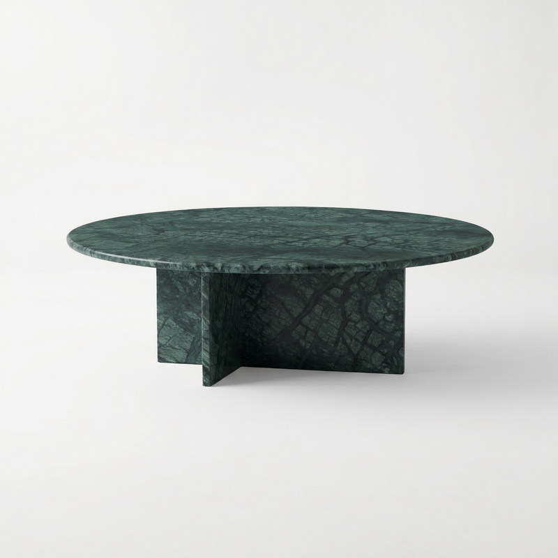 Gigi Round Verde Guatemala Green Marble Coffee Table