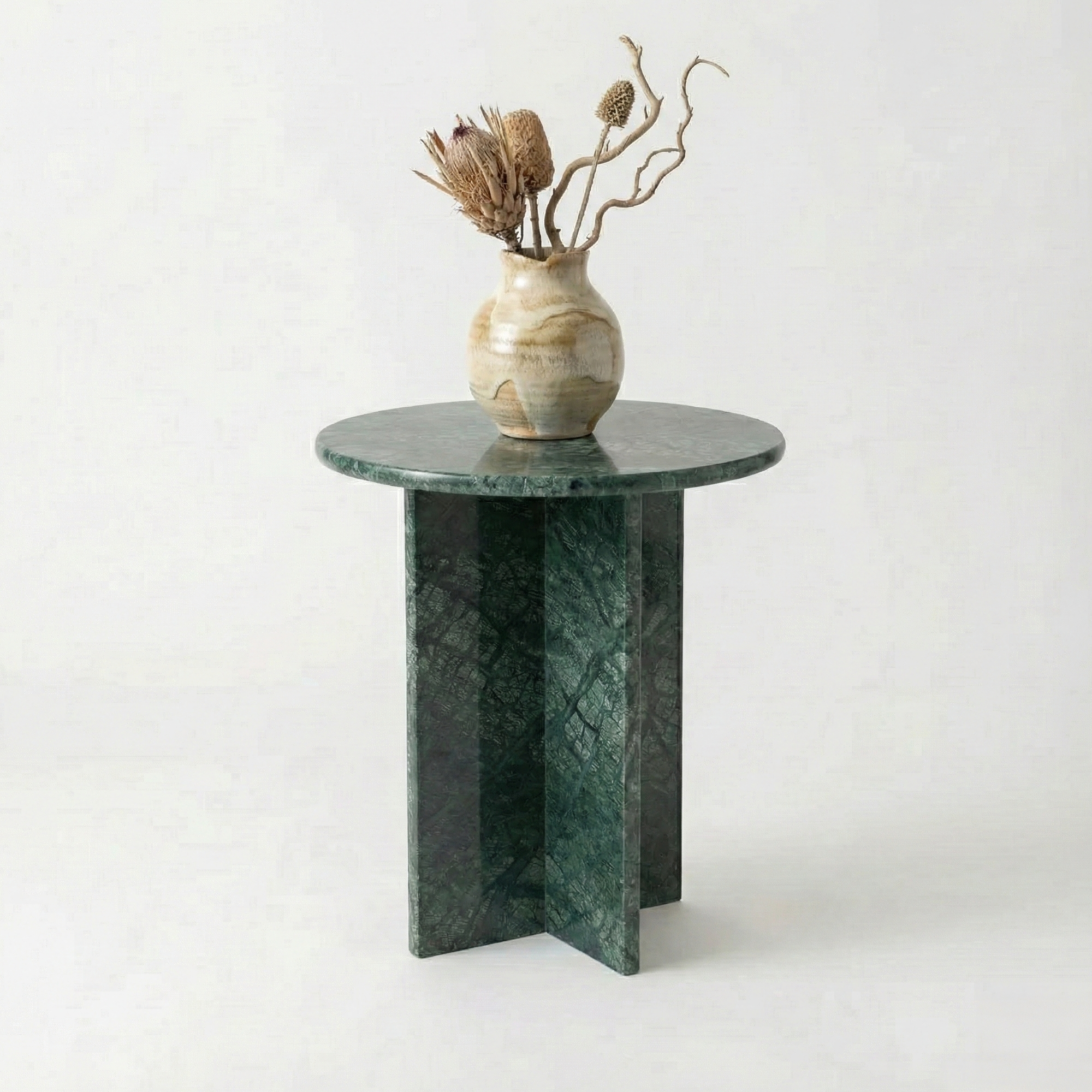 Ole Green Marble Side Table