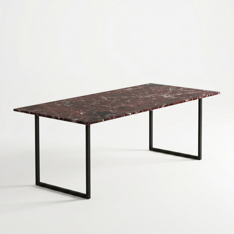Parker Rectangular Rosso Levanto Red Dining Table