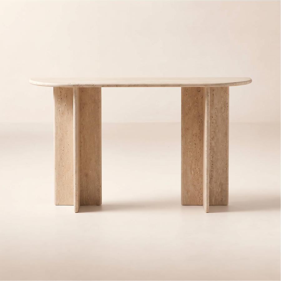 Pascal Travertine Console Table