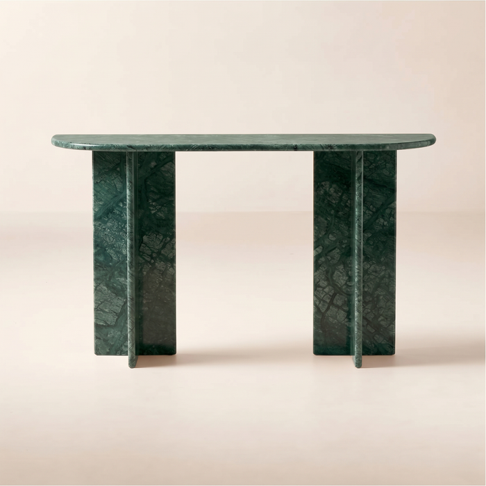 Pascal Verde Guatemala Green Marble Console Table