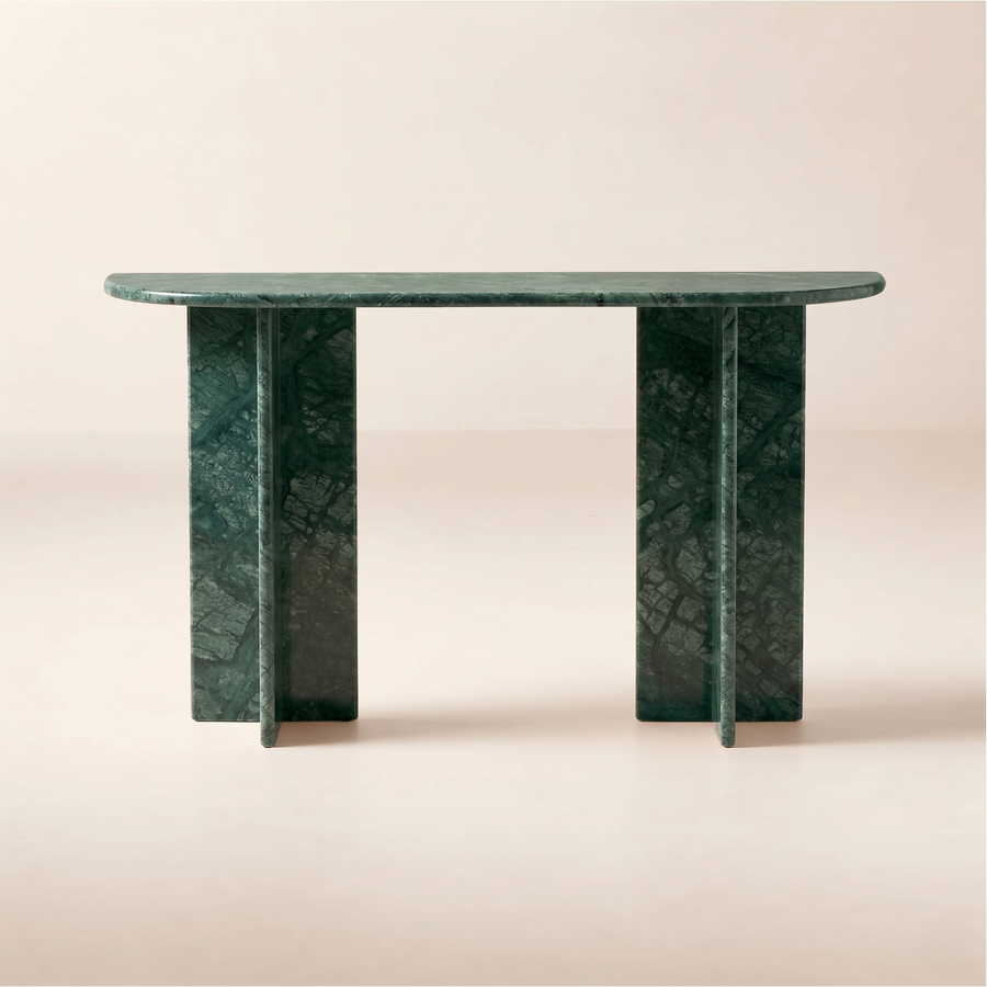 Pascal Verde Guatemala Green Marble Console Table